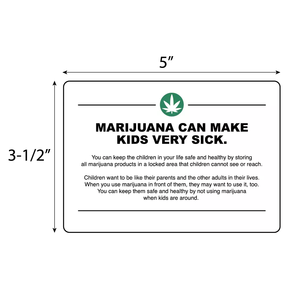 Oregon Marijuana Children Safety Awareness Card