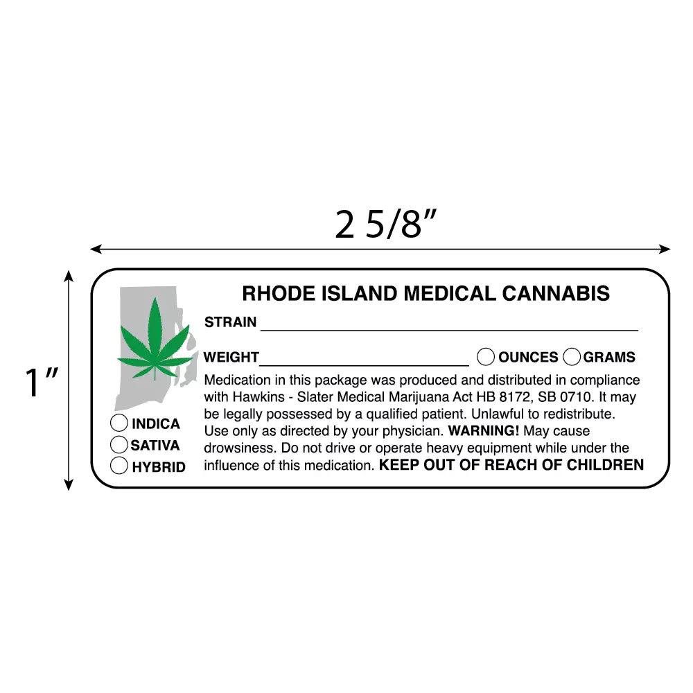 Rhode Island Medical Marijuana Compliant Labels