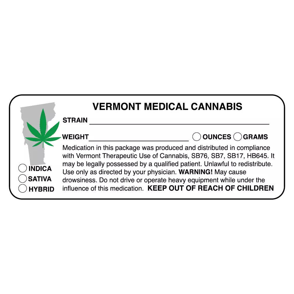 Vermont Medical Marijuana Compliant Labels