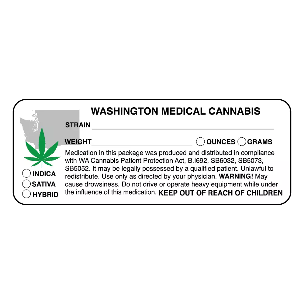Washington State Medical Marijuana Compliant Labels