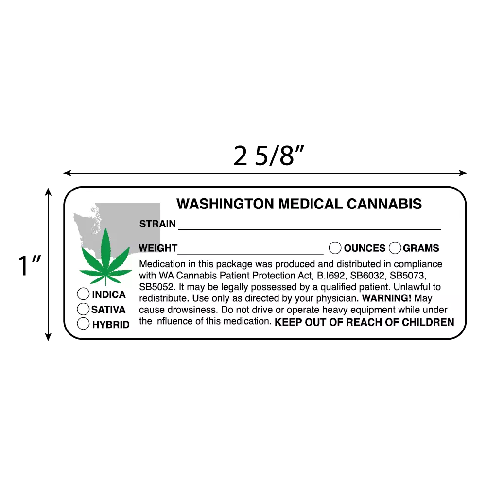 Washington State Medical Marijuana Compliant Labels