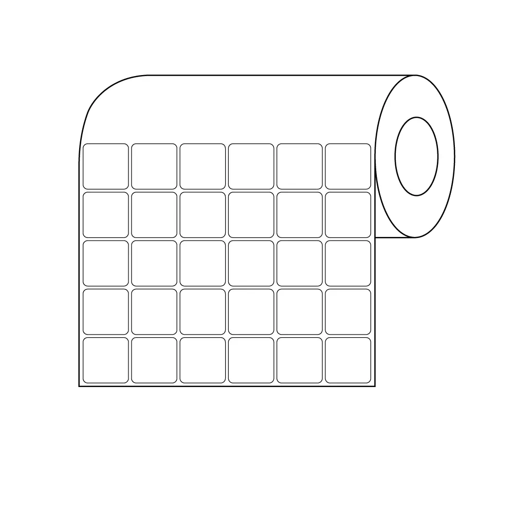Direct Thermal Slide Label, 7/8" x 7/8", 6 Across White
