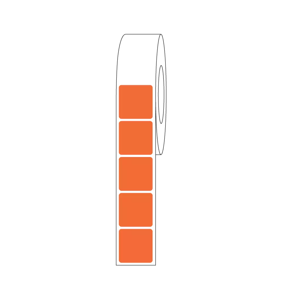 7/8x7/8&#34; Orange Thermal Transfer Slide Label 1 Across