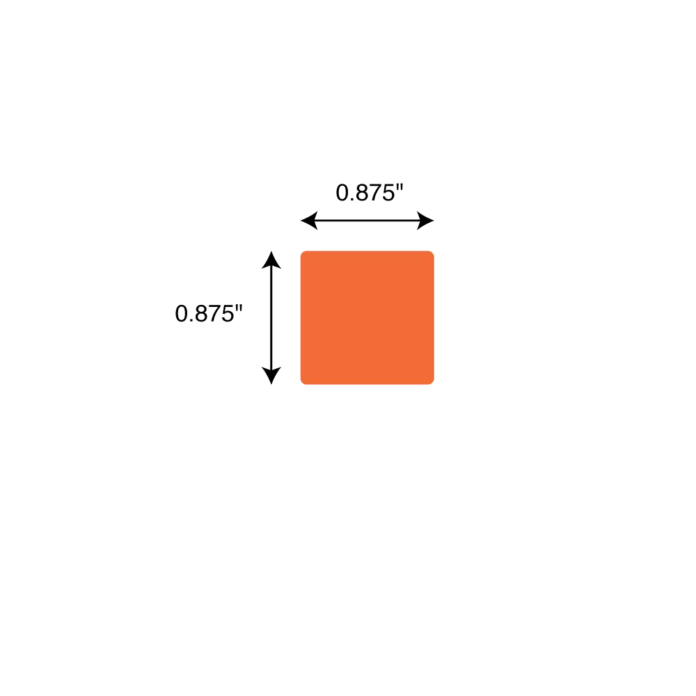 7/8x7/8" Orange Thermal Transfer Slide Label 1 Across