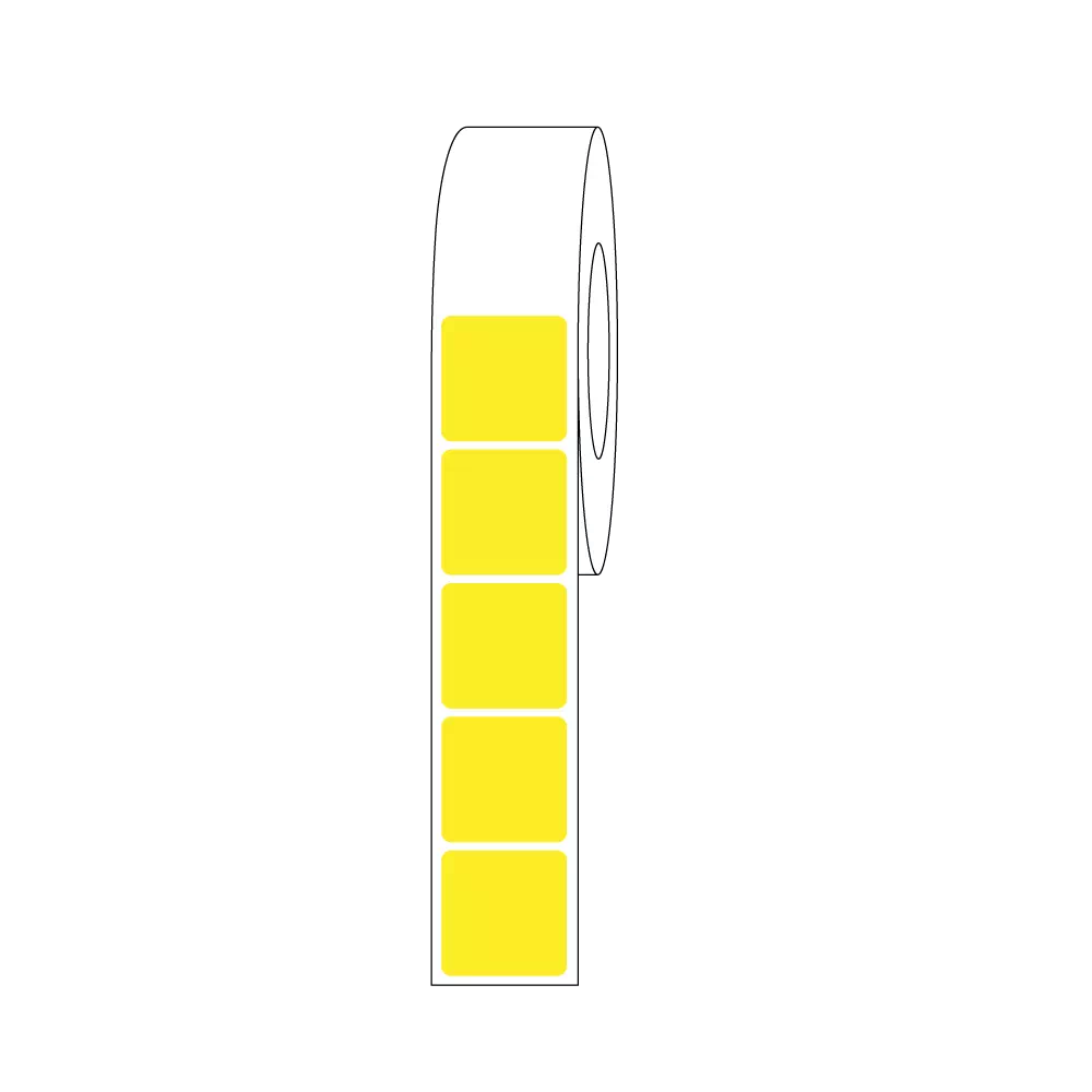 7/8x7/8" Yellow Thermal Transfer Slide Label 1 Across