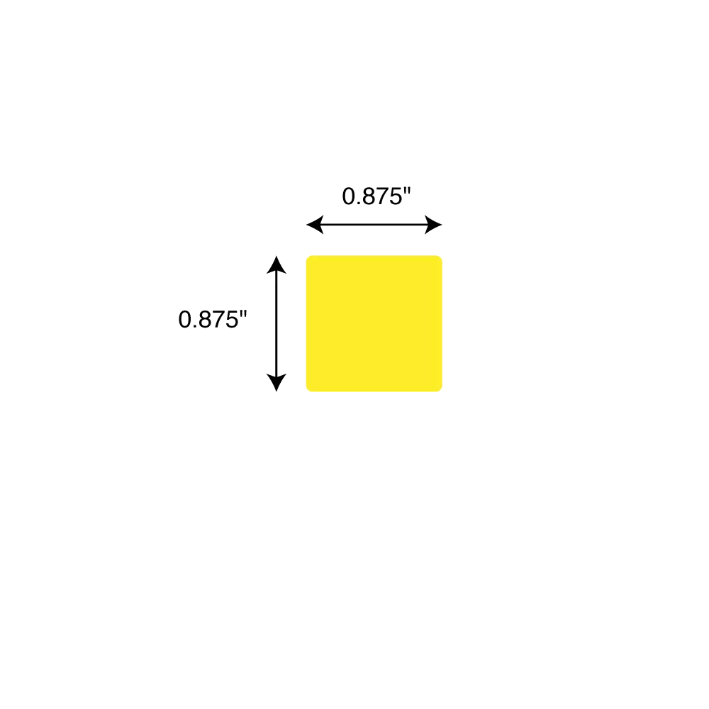 7/8x7/8" Yellow Thermal Transfer Slide Label 1 Across