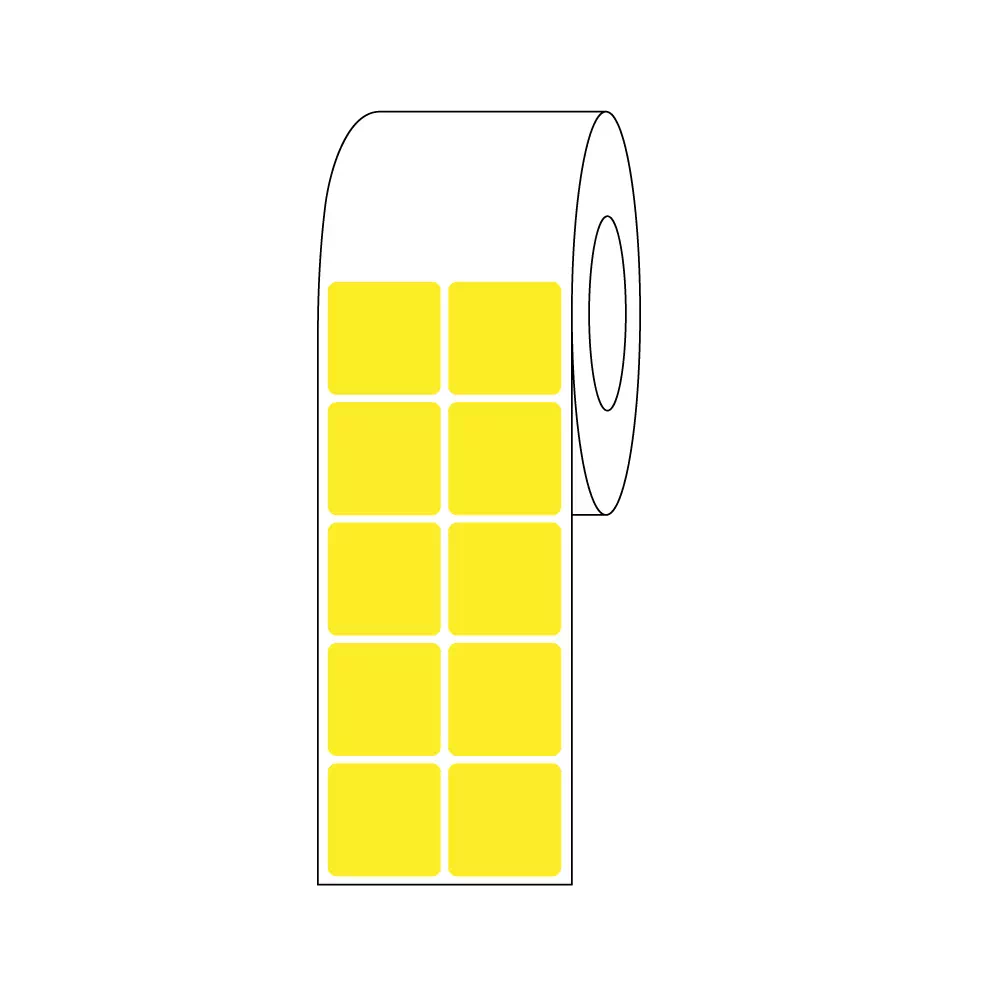 7/8x7/8&#34; Yellow Thermal Transfer Slide Label 2 Across