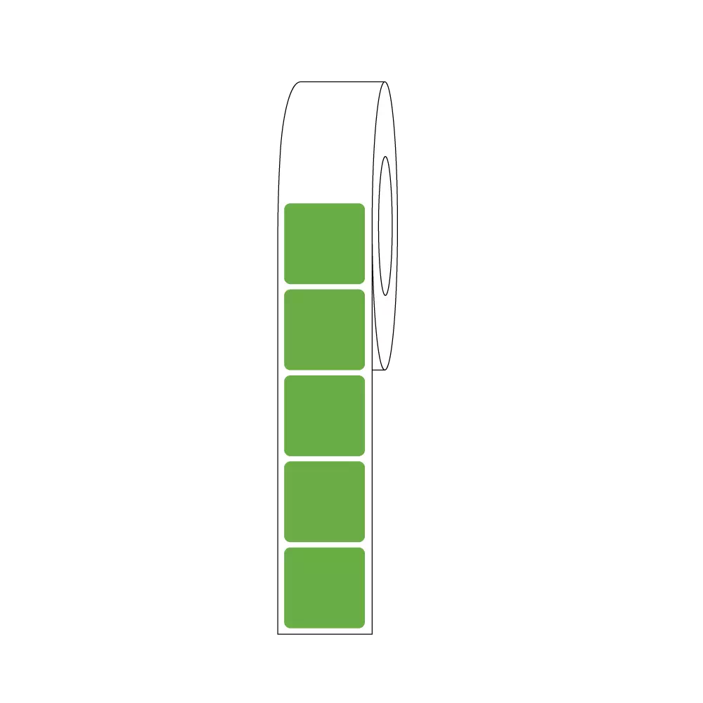 7/8x7/8" Green Xylene Resistant Slide Label 1 Across