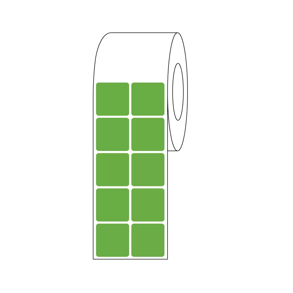Xylene Resistant Slide Label, 7/8" x 7/8", 2 Across Green