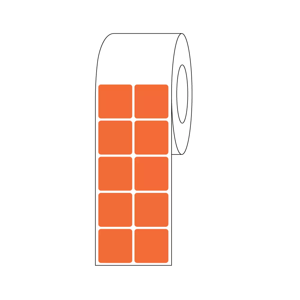 7/8x7/8" Orange Xylene Resistant Slide Label 2 Across