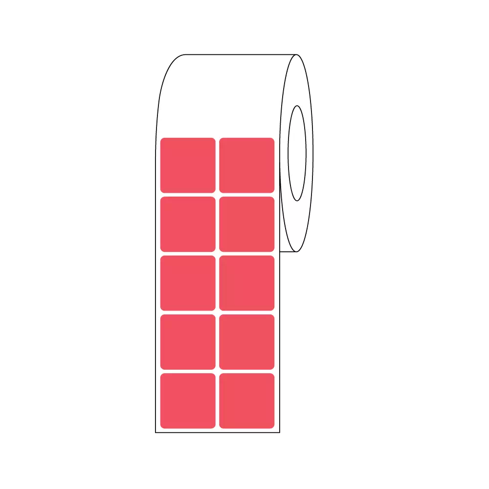 Xylene Resistant Slide Label, 7/8" x 7/8", 2 Across Red