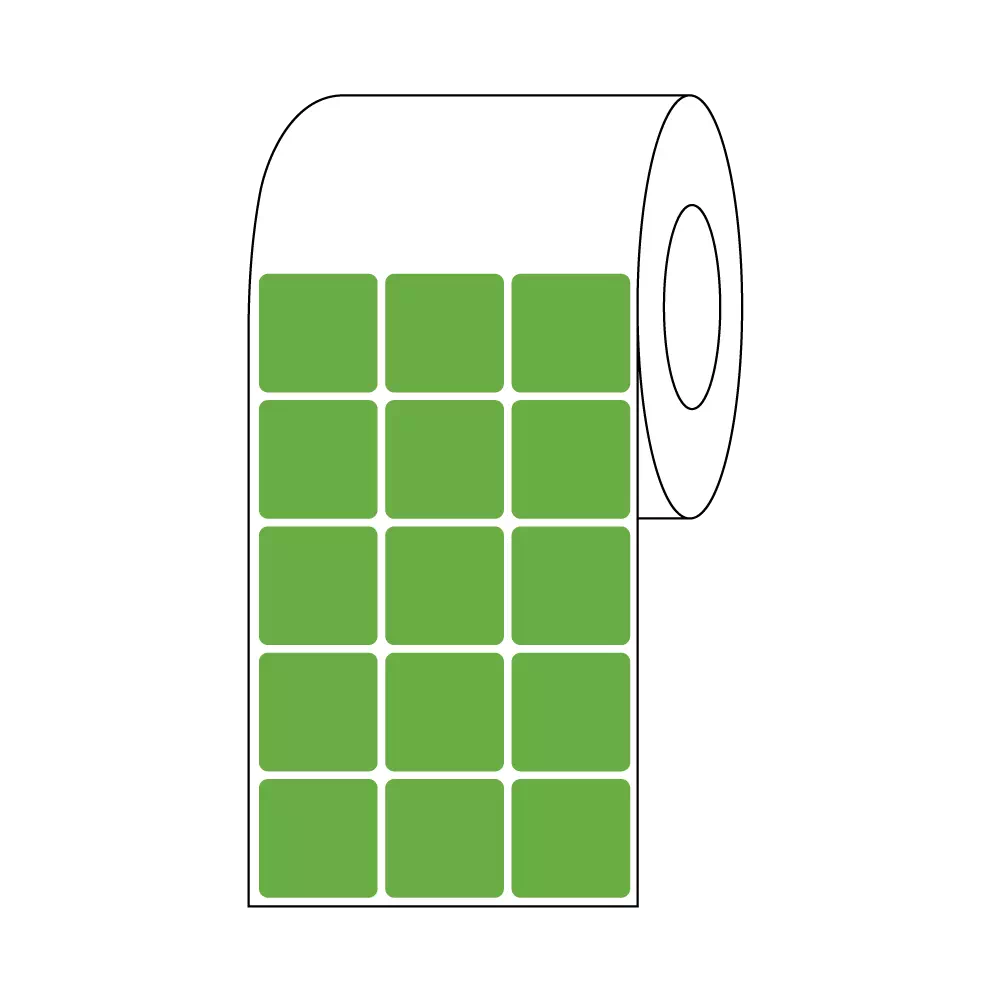 7/8x7/8&#34; Green Xylene Resistant Slide Label 3 Across