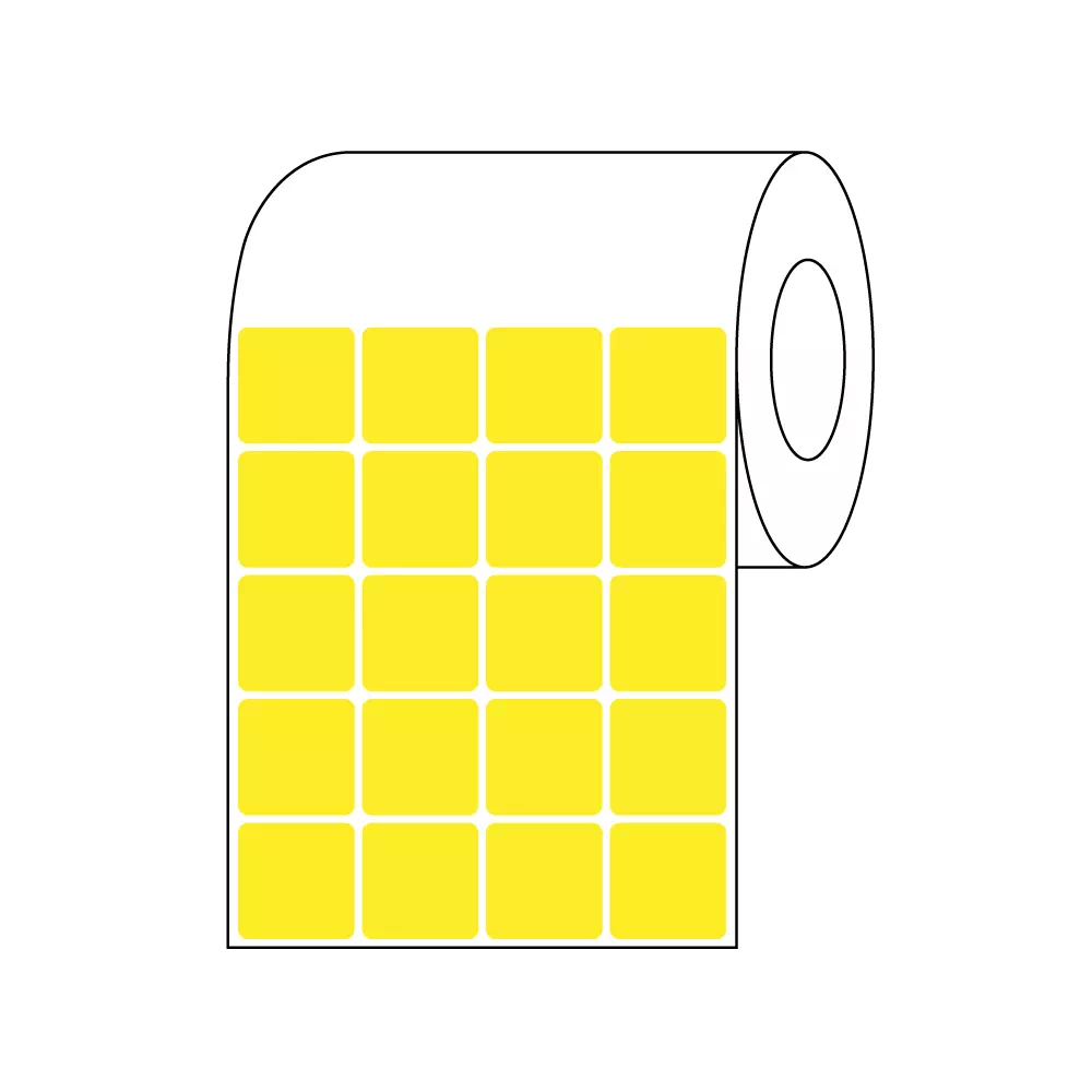7/8x7/8" Yellow Xylene Resistant Slide Label 4 Across