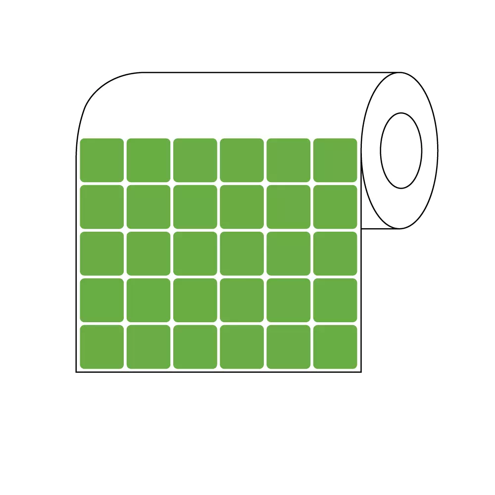 Xylene Resistant Slide Label, 7/8" x 7/8", 6 Across Green