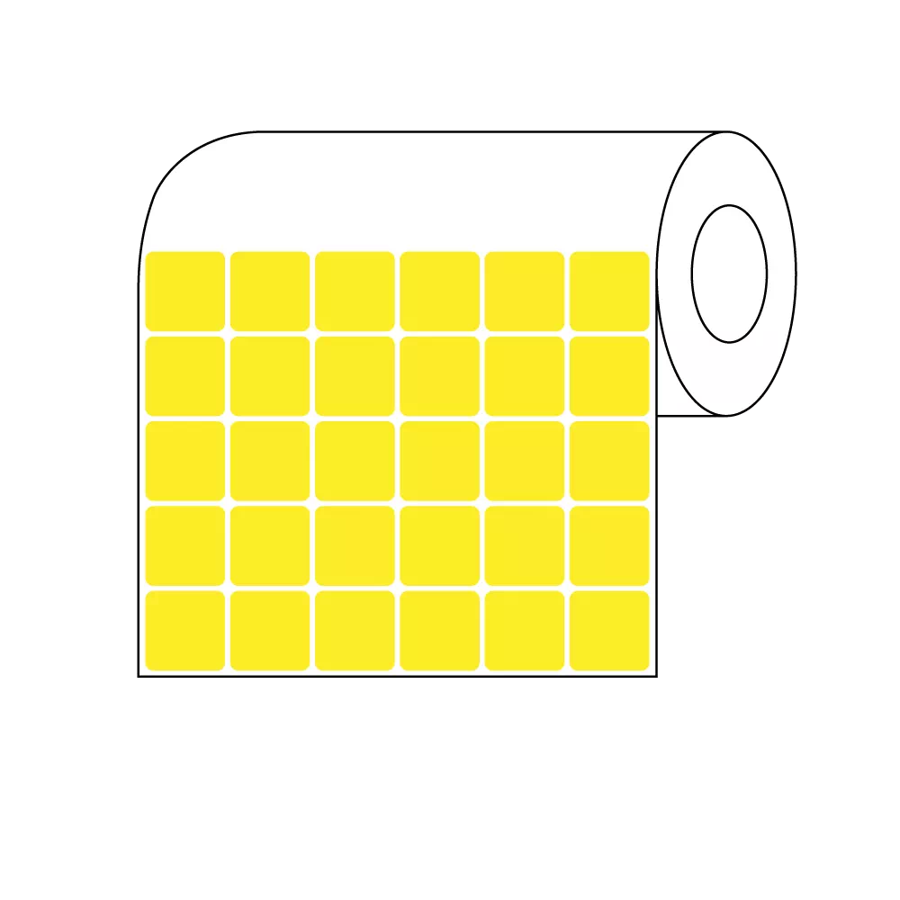 7/8x7/8" Yellow Xylene Resistant Slide Label 6 Across