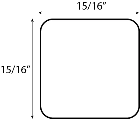 15/16x15/16" White Direct Thermal Slide Label 1 Across