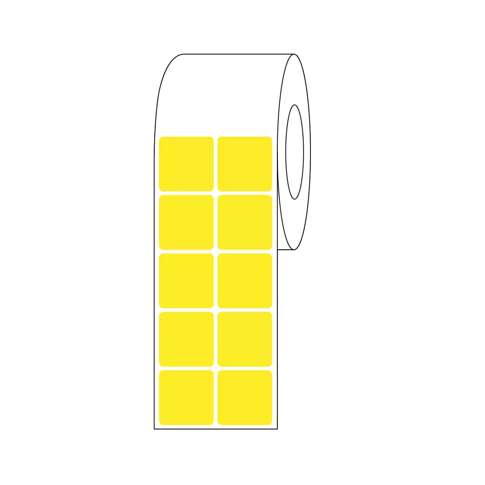 Thermal Transfer Slide Label, 15/16" x 15/16", 2 Across Yellow