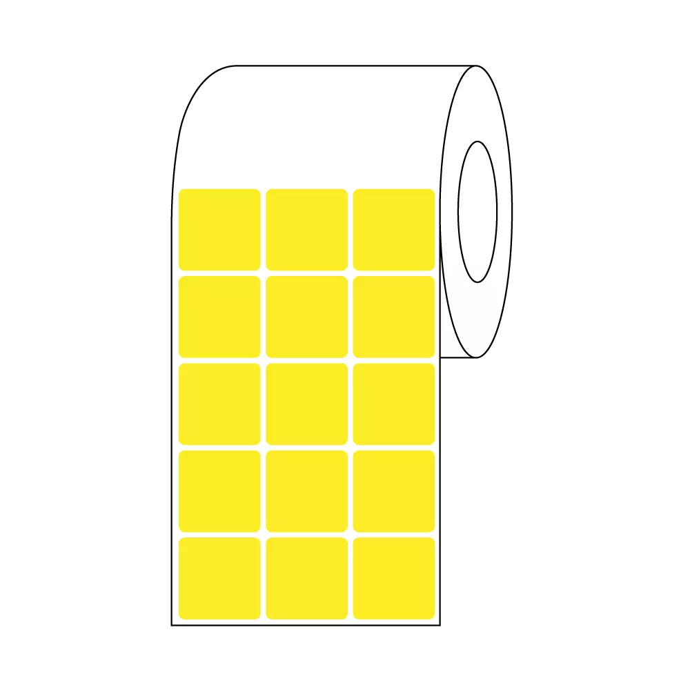 Xylene Resistant Slide Label, 15/16" x 15/16", 3 Across Yellow
