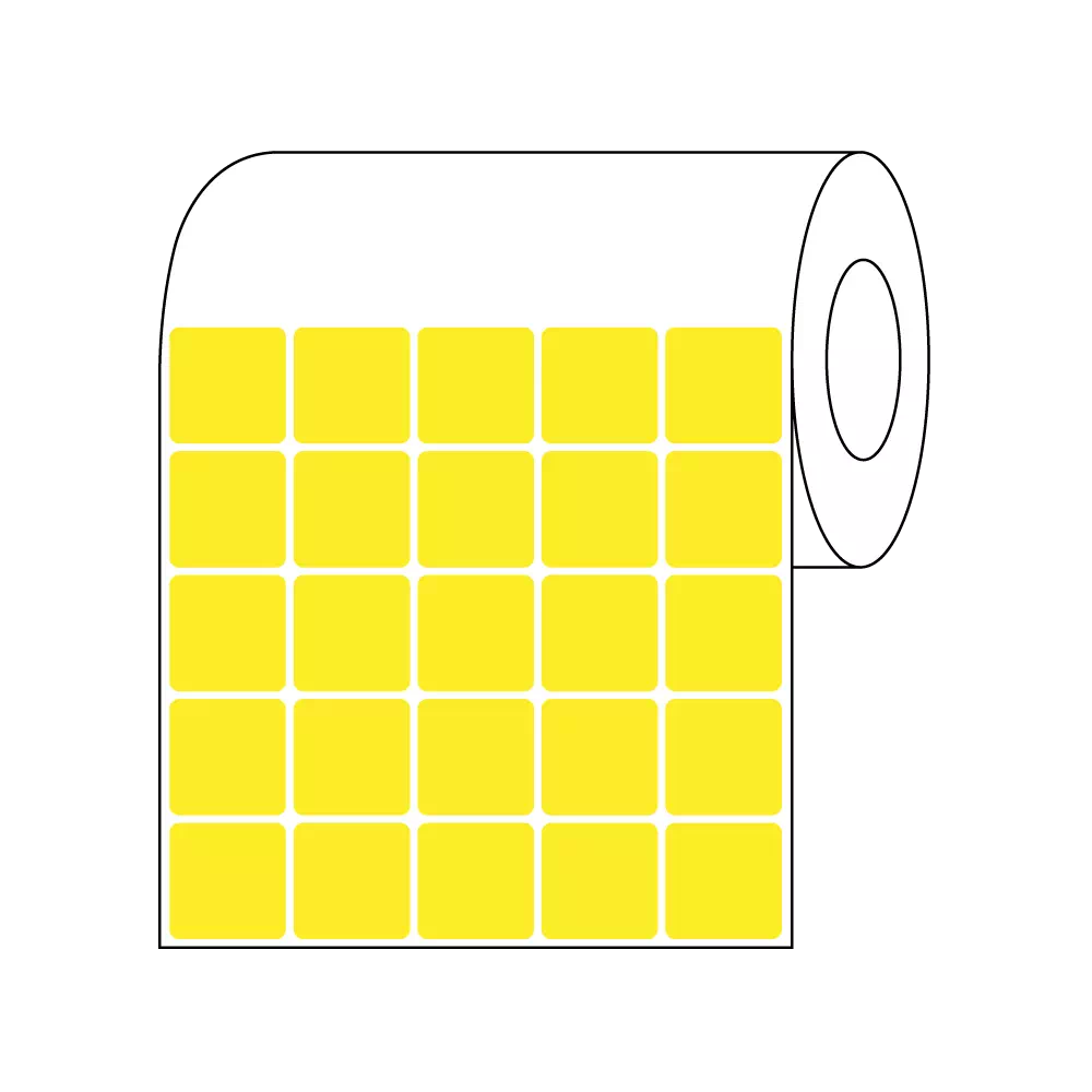 Xylene Resistant Slide Label, 15/16" x 15/16", 5 Across Yellow
