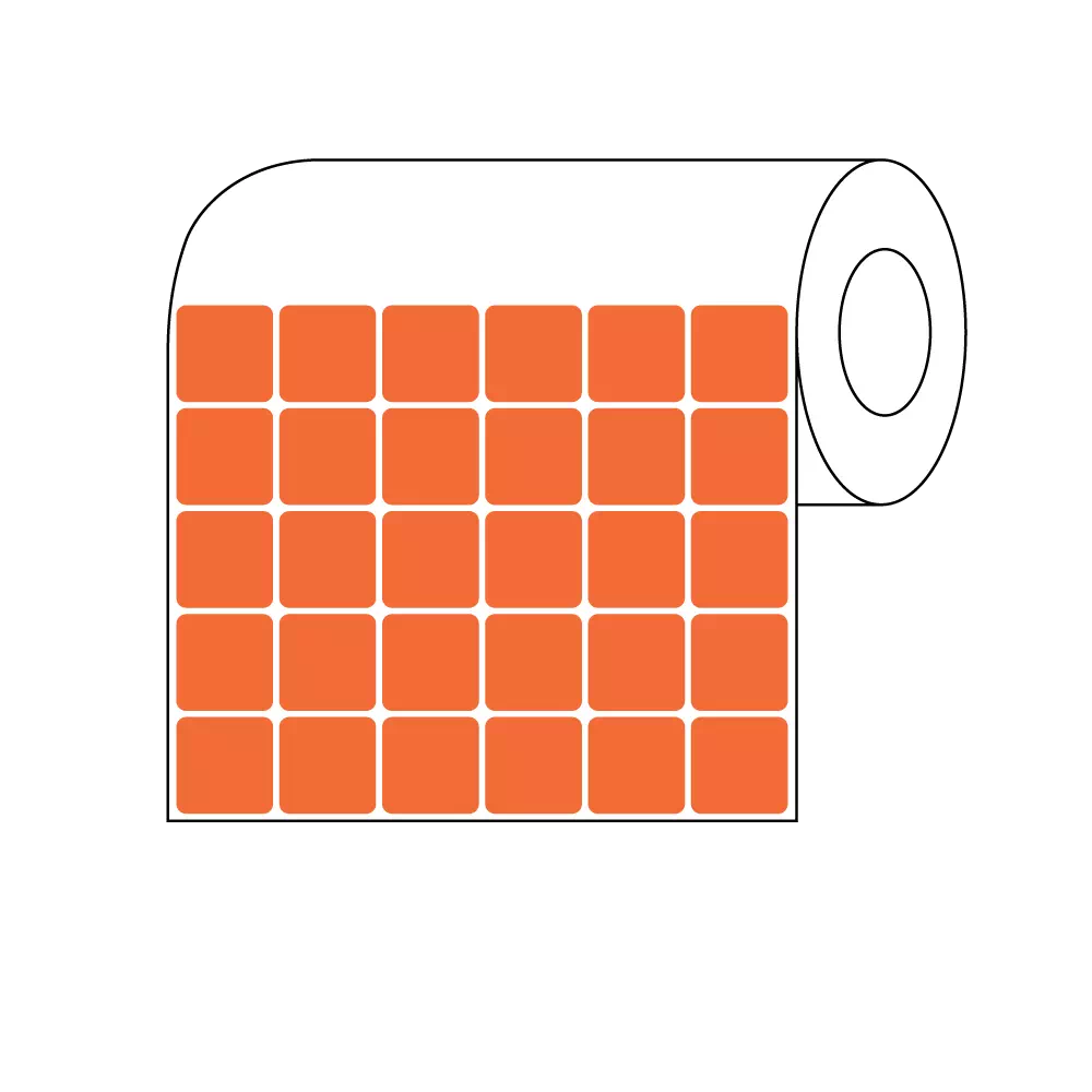 Xylene Resistant Slide Label, 15/16" x 15/16", 6 Across Orange