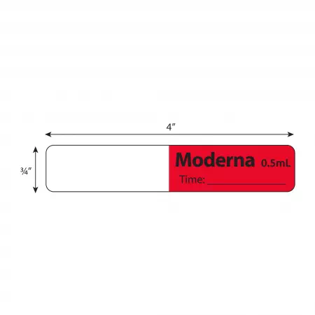 Syringe Flag Label, Moderna 0.5mL Time______
