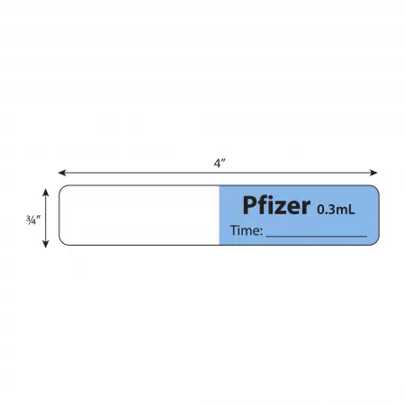Syringe Flag Label, Pfizer 0.3mL Time______