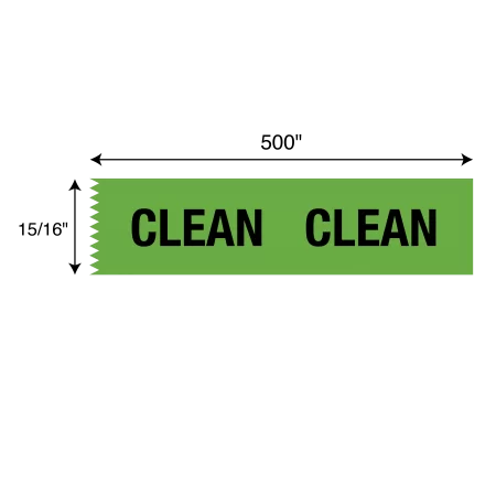 Tape, CLEAN - 1" x 500" - Green w/blk
