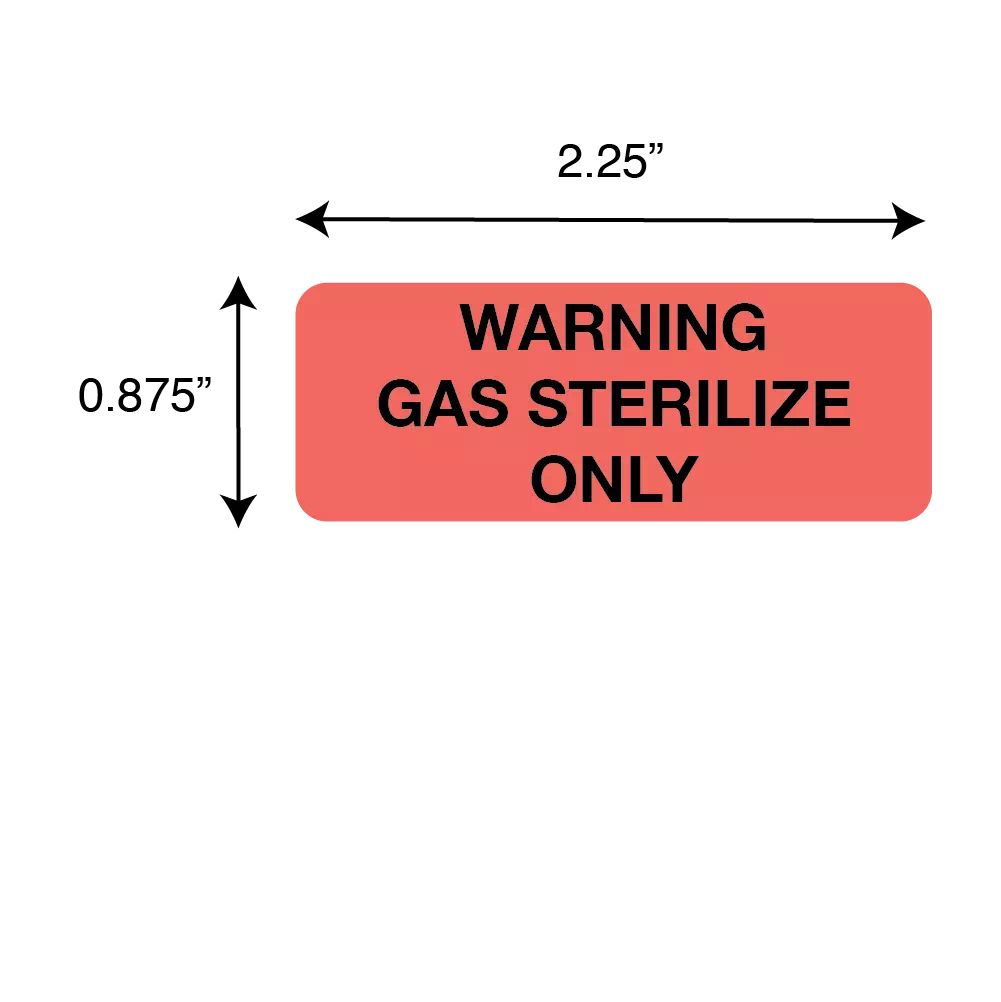 Warning Gas Sterilize Only