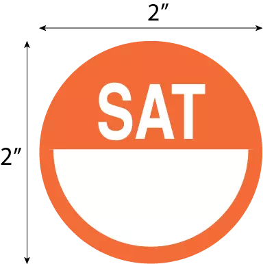 Saturday DaySpots Label, Orange - 2" - 500/Roll