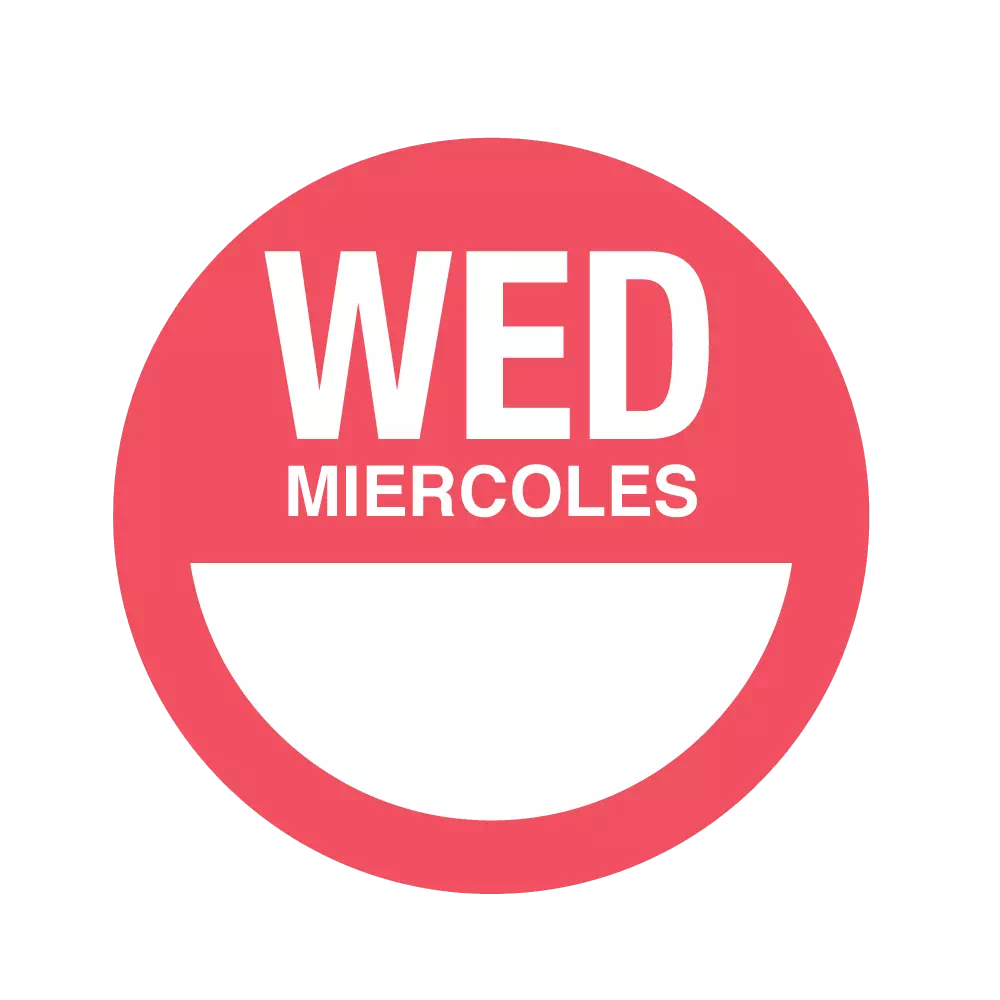 Dissolvable DaySpots - Wednesday/Mercoles
