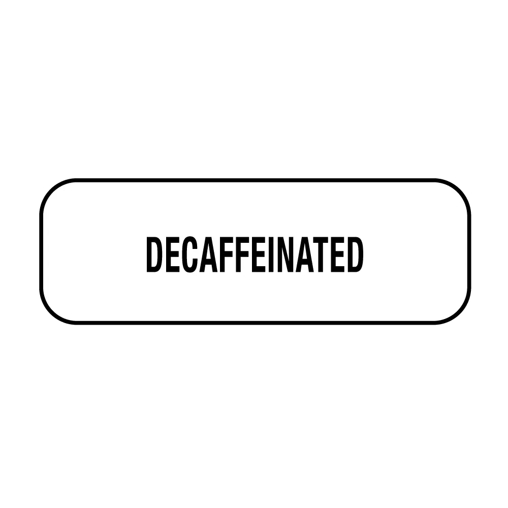 White Decaffeinated Labels
