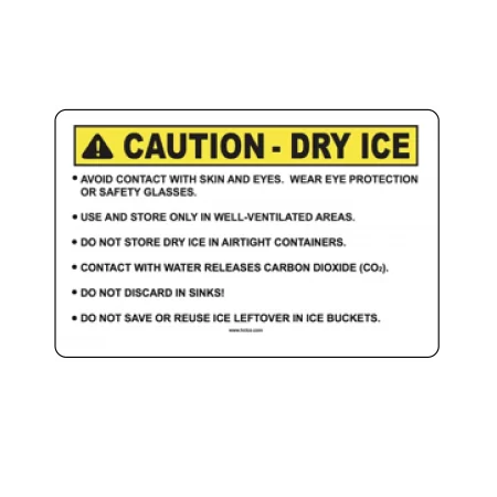 &#34;Caution Dry Ice&#34; Warning Labels 5ct