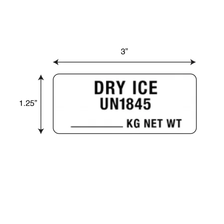 Dry Ice UN1845 ______KG NET WT