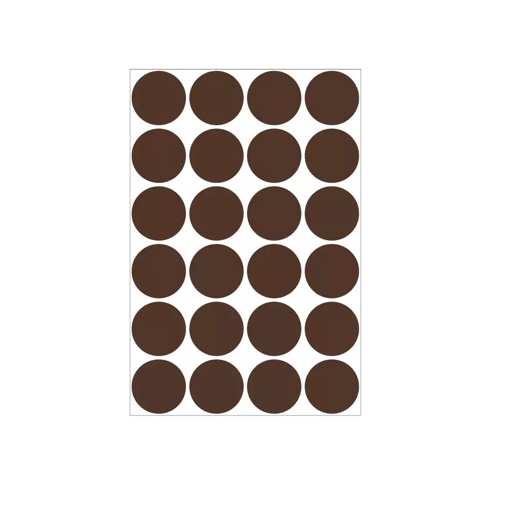 Color Coded Dot - Sheeted - Dark Brown - 1"