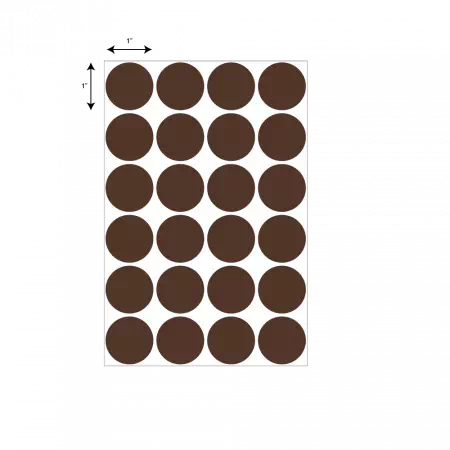 Color Coded Dot - Sheeted - Dark Brown - 1
