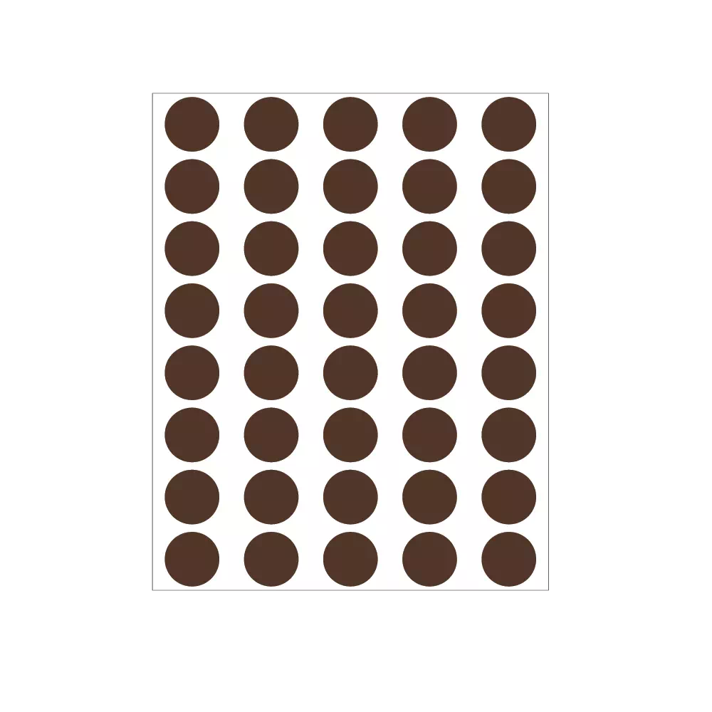 Color Coded Dot - Sheeted - Dark Brown - 1/2