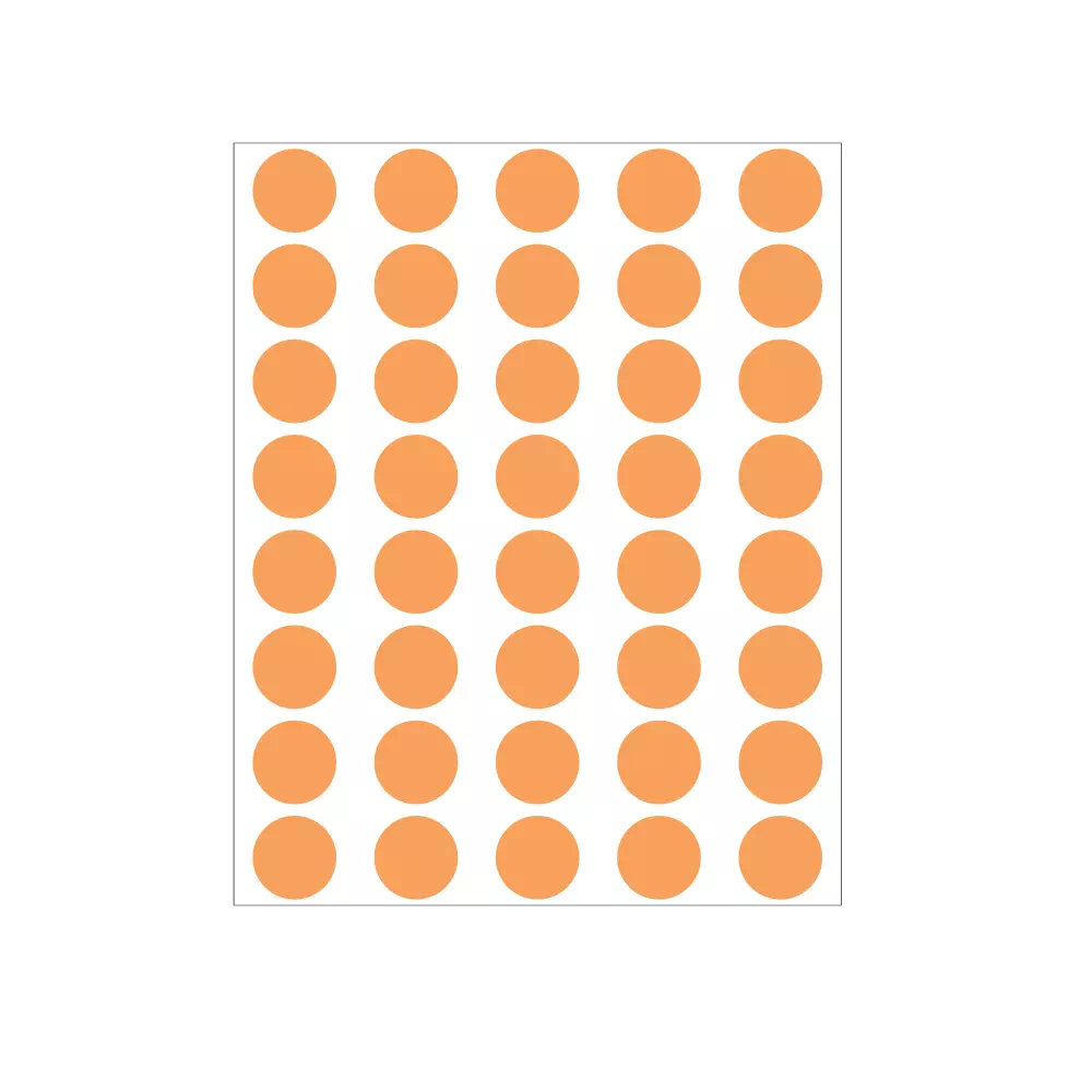 Label, Color Coded Dot Sheet Form - 1/2