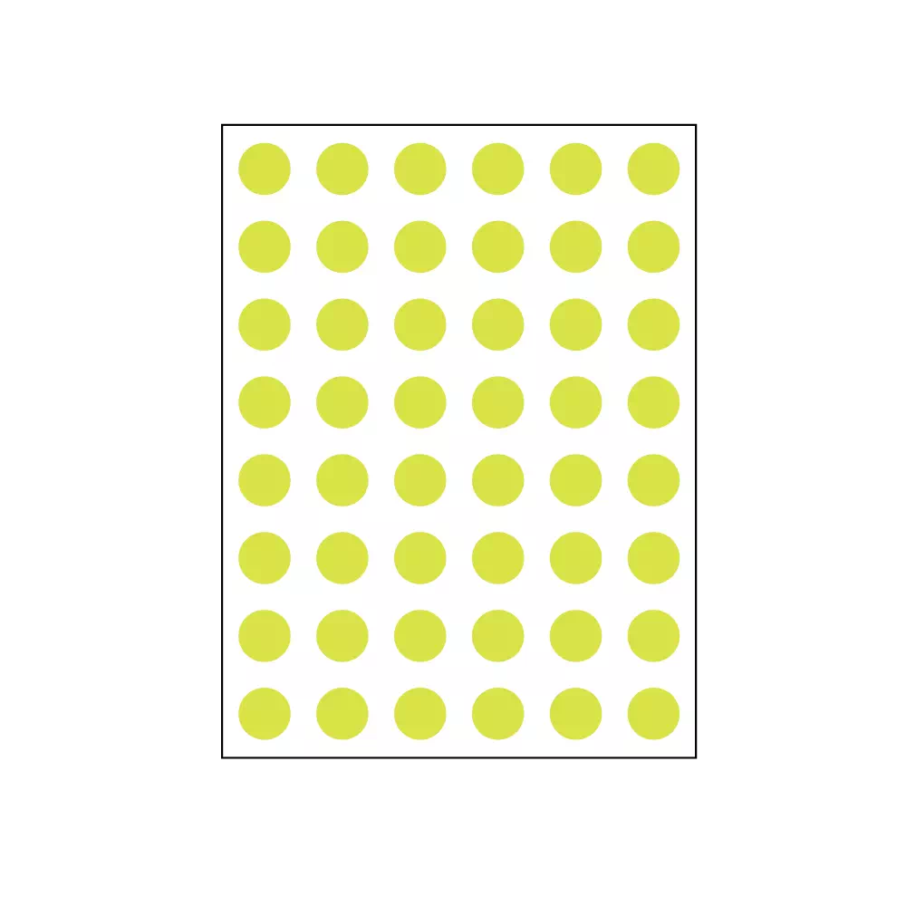 Label, Color Coded Dot Sheet Form - 1/4