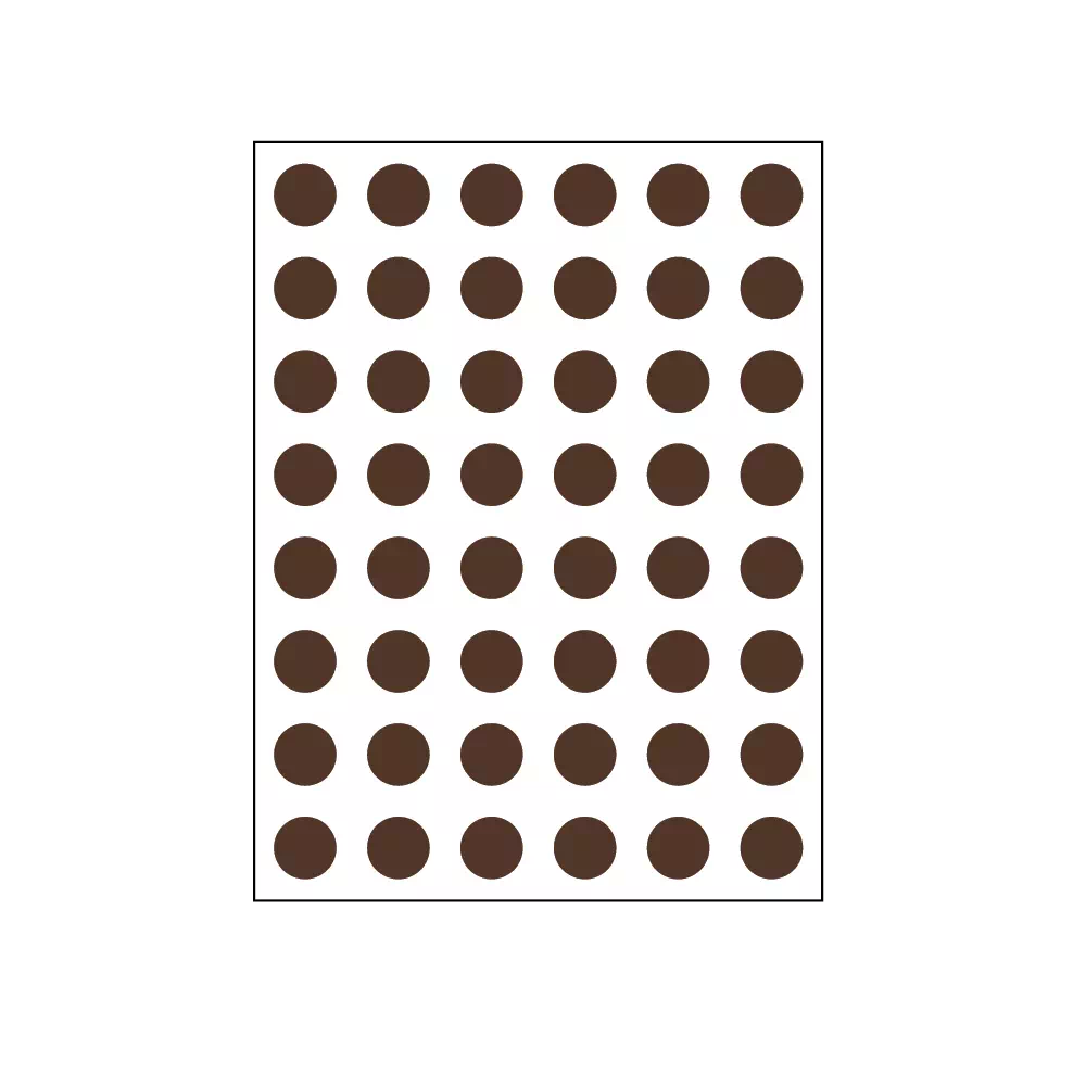 Color Coded Dot - Sheeted - Dark Brown - 1/4