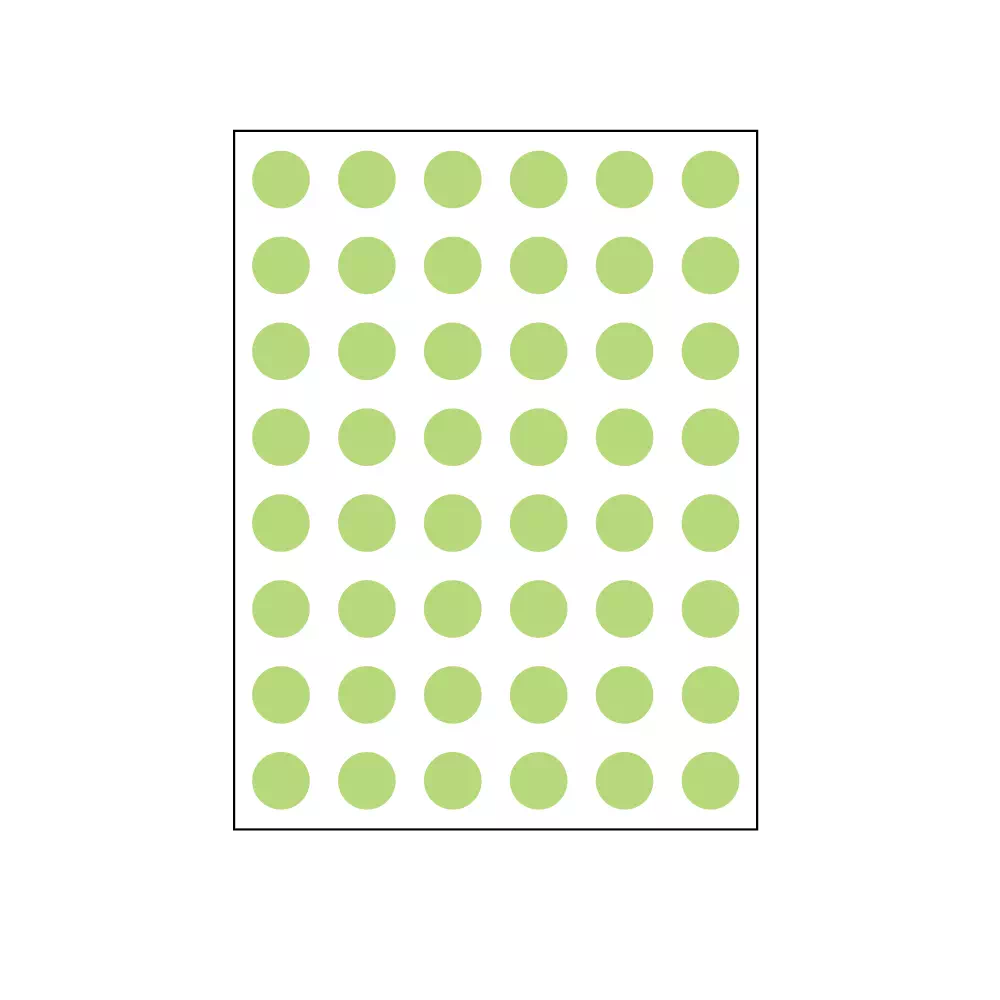 Label, Color Coded Dot Sheet Form - 1/4