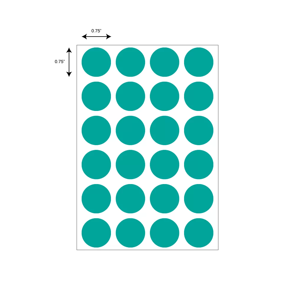Label, Color Coded Dot Sheet Form - 3/4