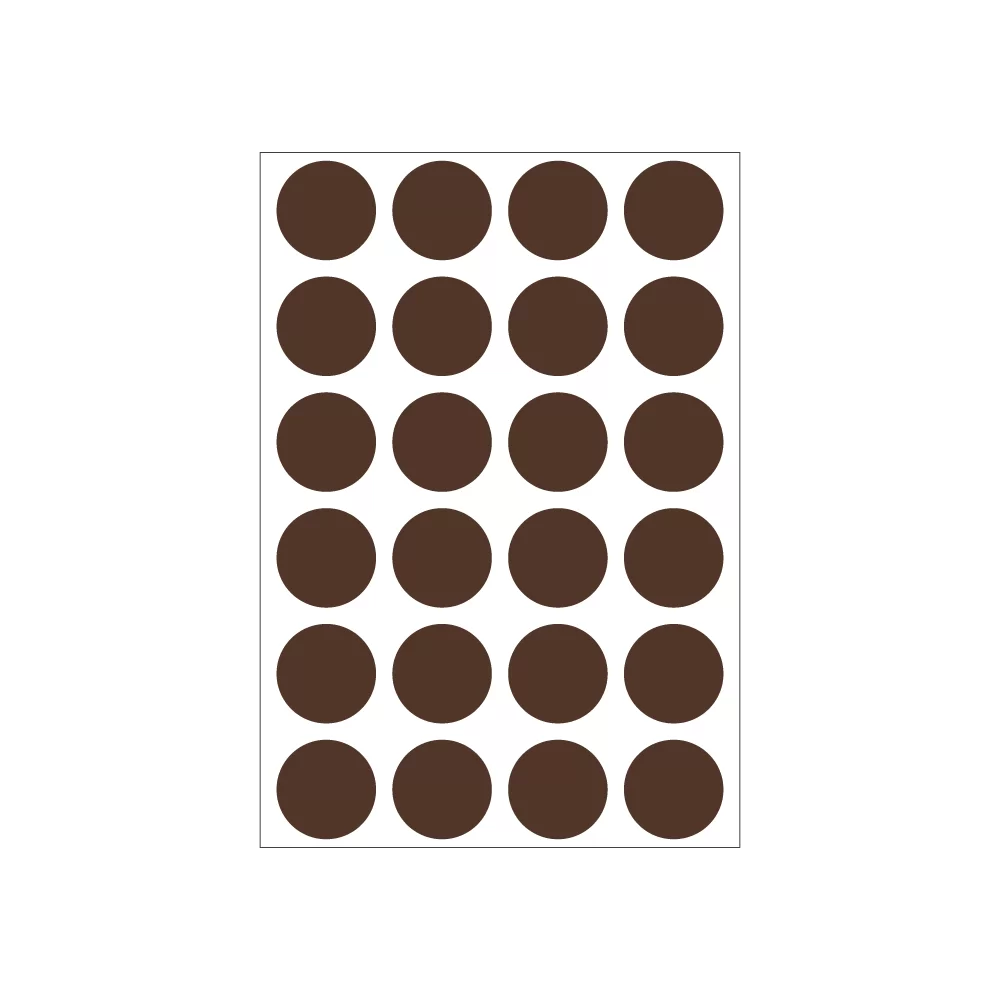 Color Coded Dot - Sheeted - Dark Brown - 3/4