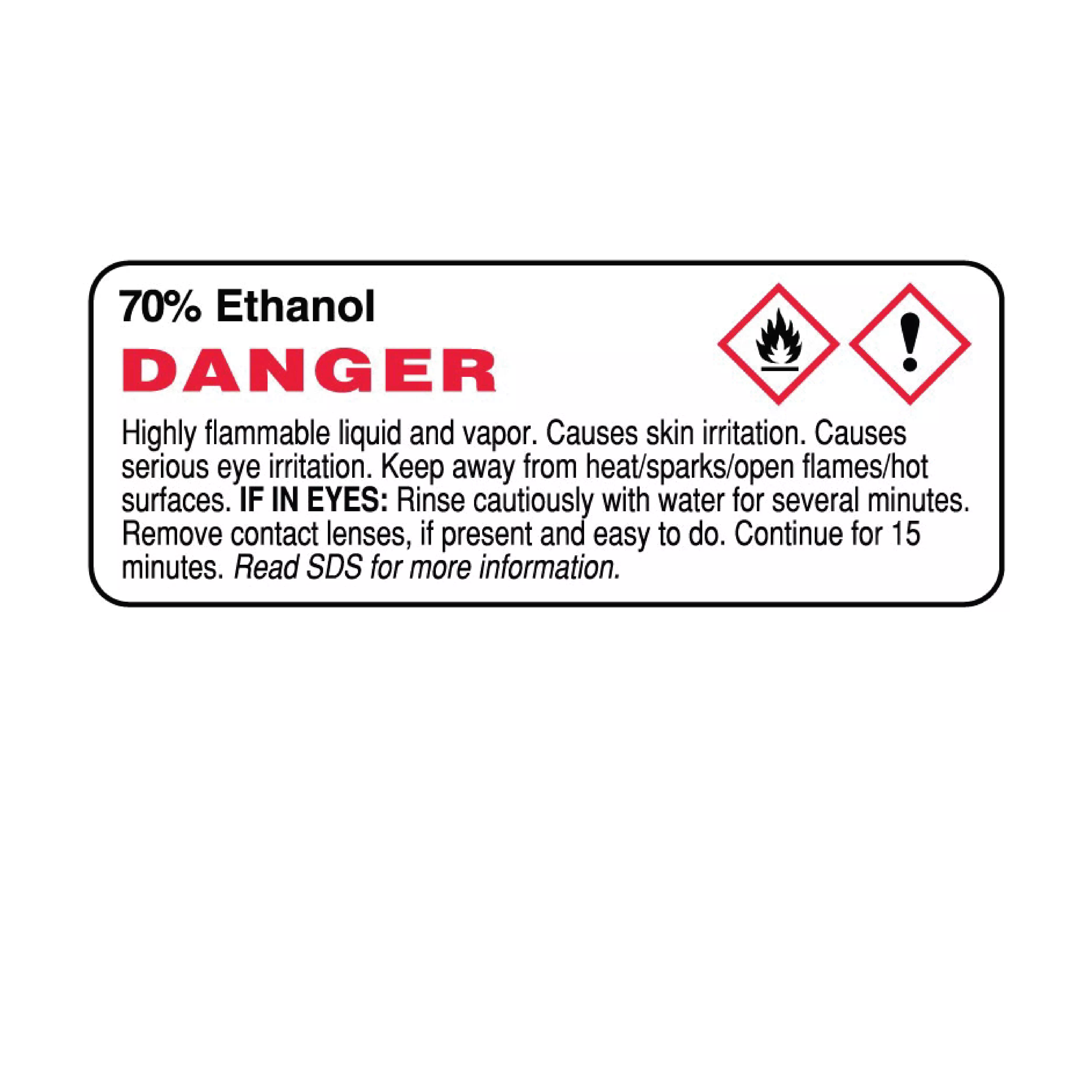 GHS Label - 70% Ethanol Danger
