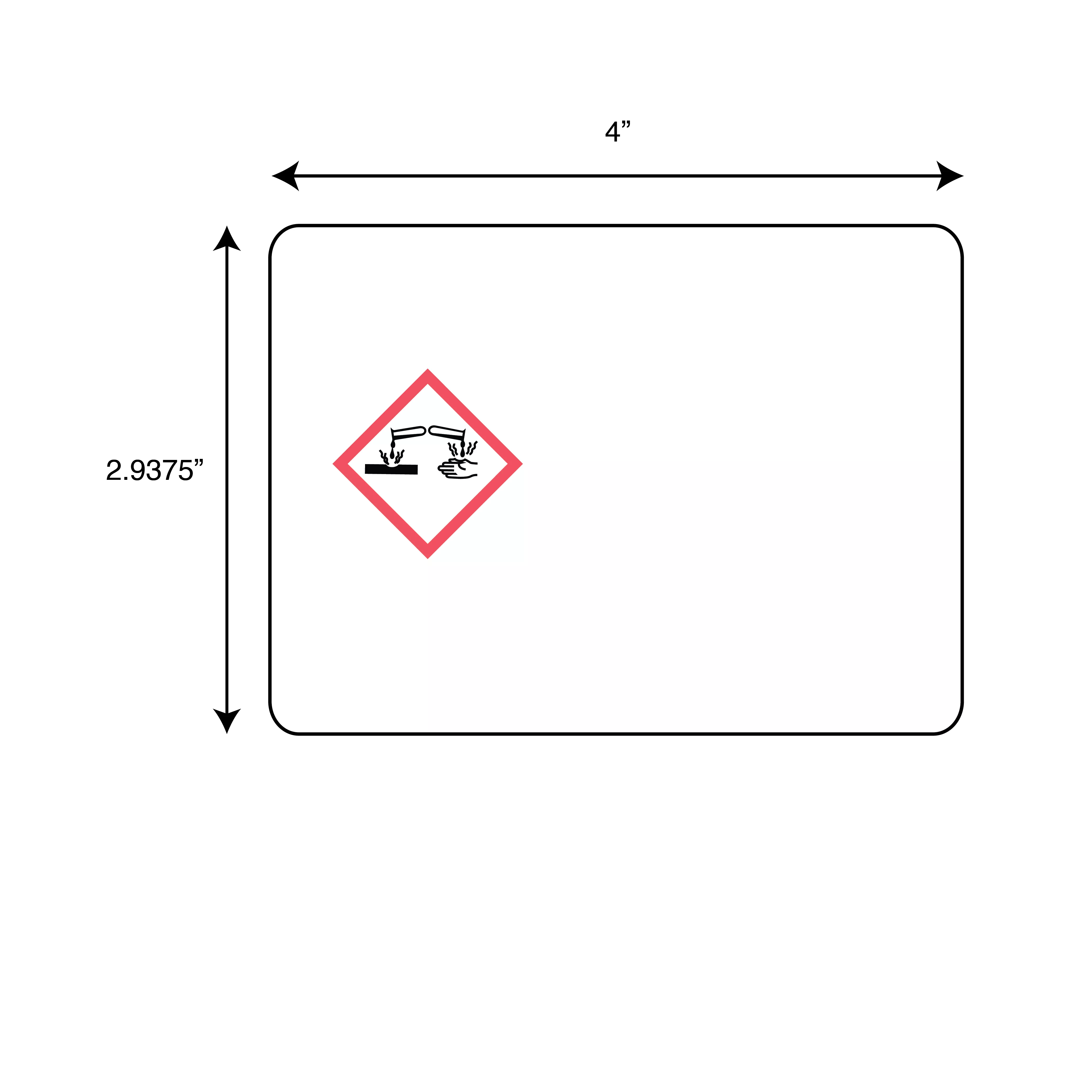 GHS Label, Blank w/1 Diamond