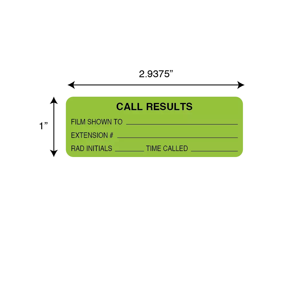 CALL RESULTS Film shown to / Extension # / RAD Initials / Time Called