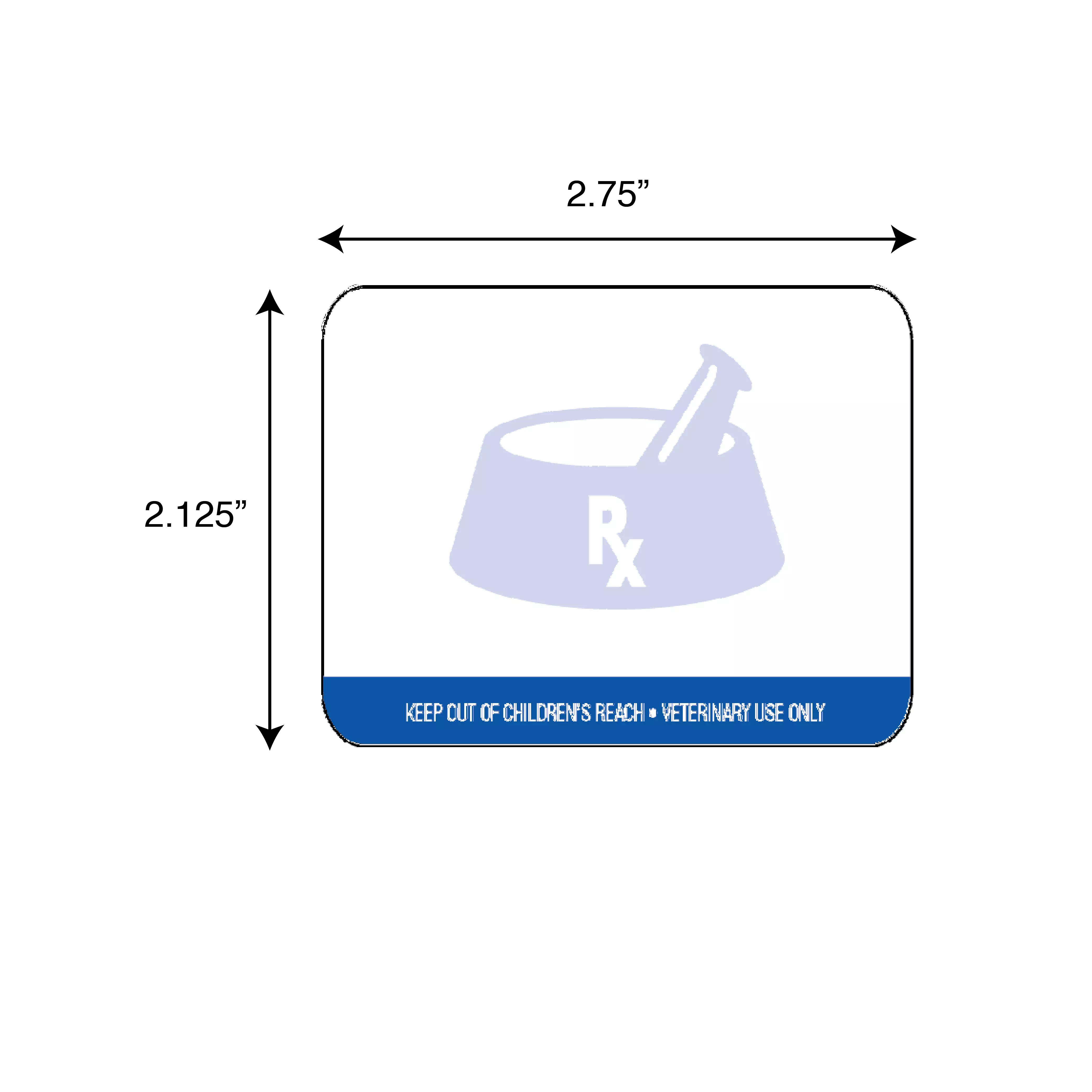 Dymo Prescription Label w/Rx Mortar and Pestle & Warning Message