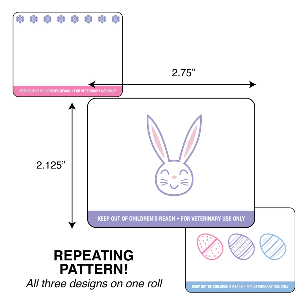 Dymo Prescription Label w/Flowers-Bunny-Easte