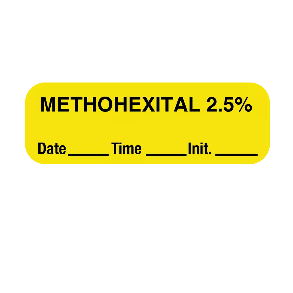 Label, Methohexital 2.5%