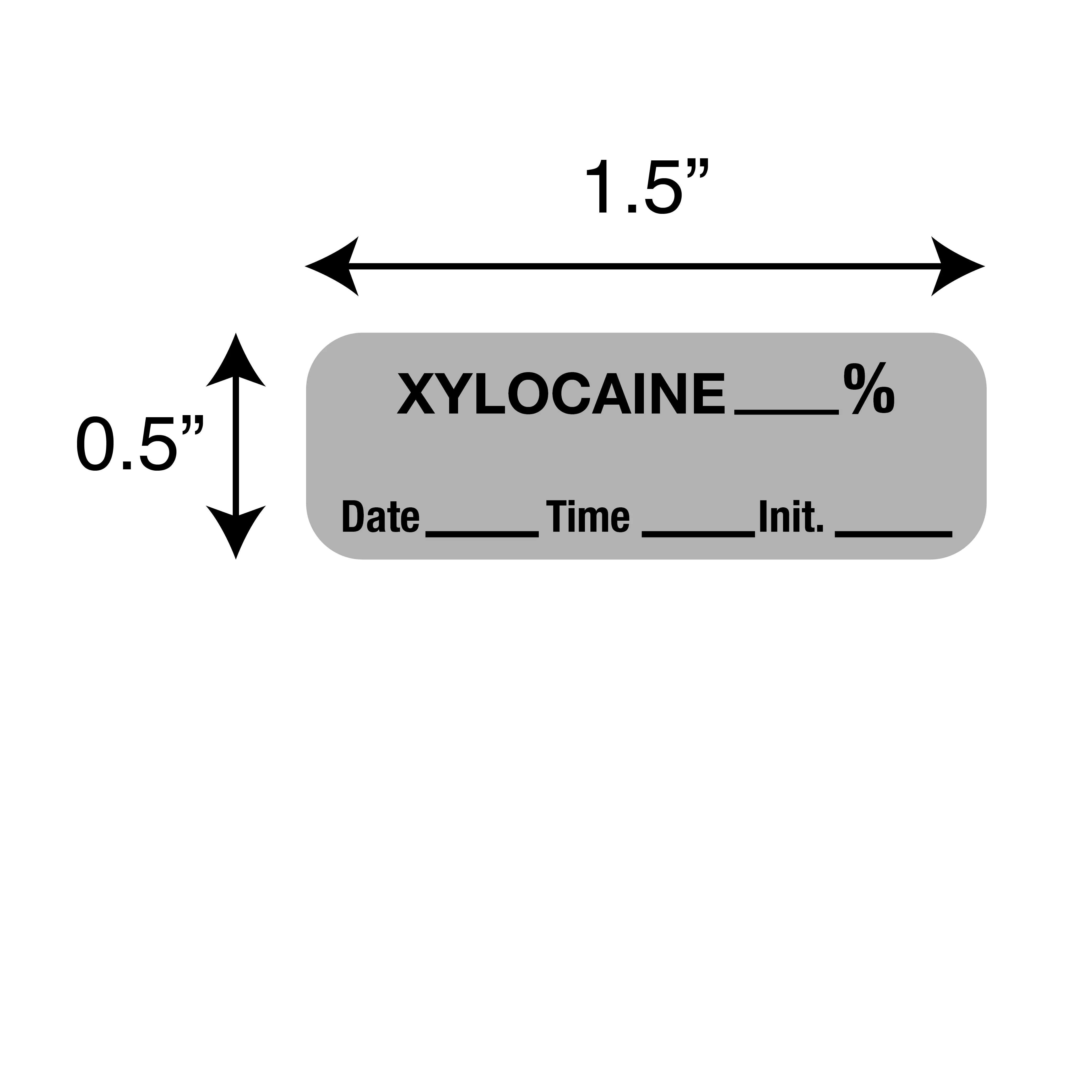 Label, Xylocaine %