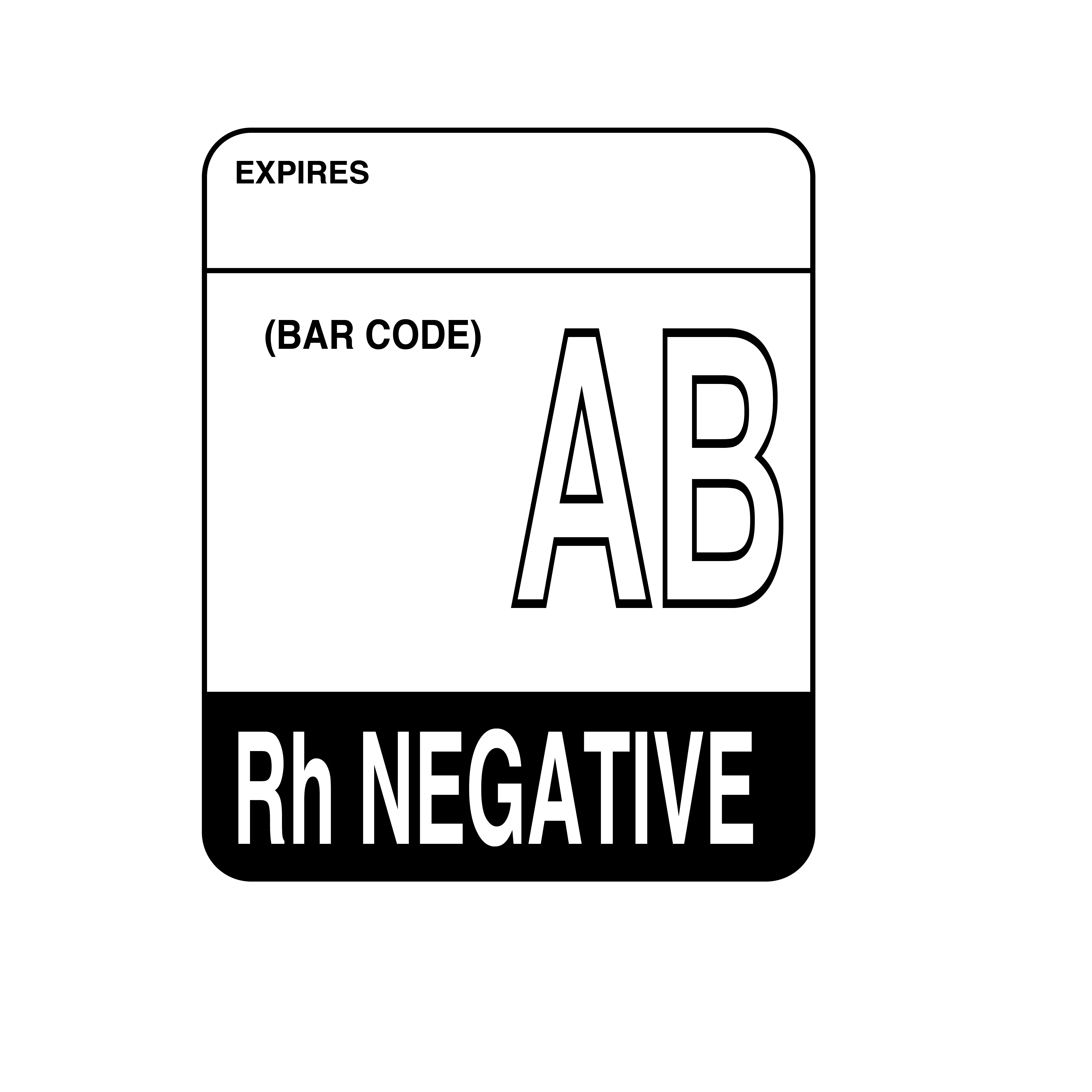 Label, AB Rh Negative